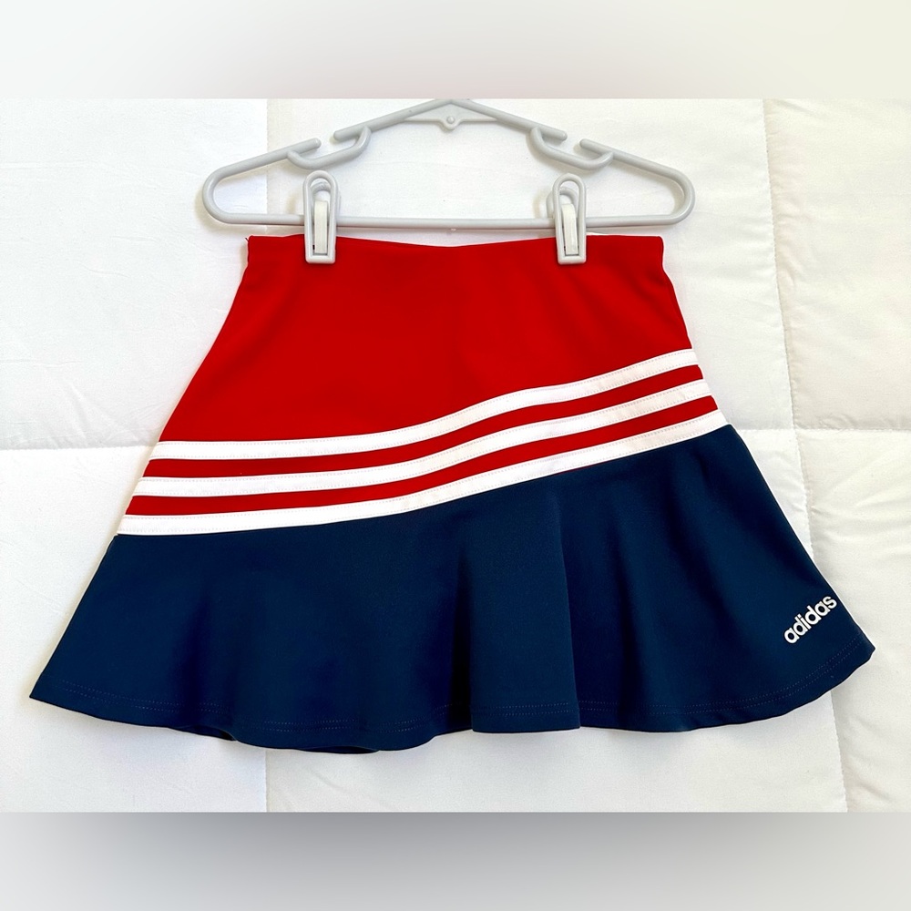 NWOT Adidas Girls Tennis Skort in Red and Navy size 6